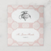 Roze Victoriaanse High Tea Feestje Plaatskaartje (Buitenkant ongevouwen)