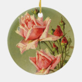 Roze Victoriaanse tuinsroos op Valentijnsdag Keramisch Ornament (Achterkant)