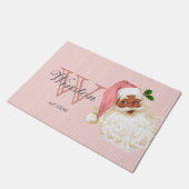 Roze Victoriaanse Zwarte Kerstman Monogrammatuur D Deurmat (Schuin)