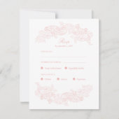 Roze Victorian Menu Keuze RSVP Kaart (Voorkant)
