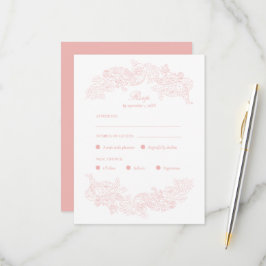 Roze Victorian Menu Keuze RSVP Kaart