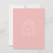 Roze Victorian Menu Keuze RSVP Kaart (Achterkant)