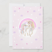 Roze Vier Ooit Magische Eenhoorn 4e Verjaardag Kaart (Achterkant)