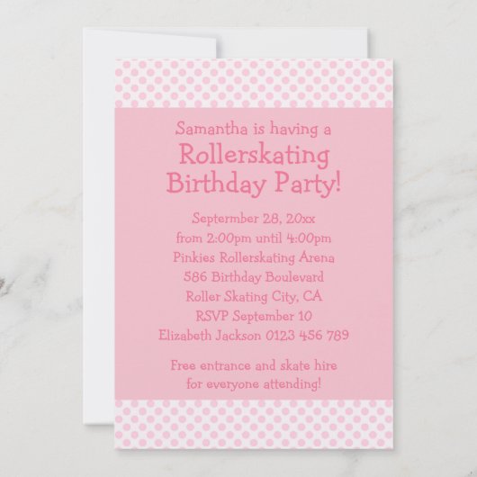 Roze vier vierkanaals rollende partij kaart (Achterkant)