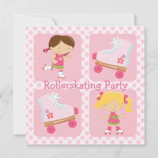 Roze vier vierkanaals rollende partij kaart (Voorkant)