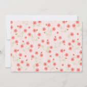 Roze Vierde Verjaardag Meisje Party Bloemen Sjablo Kaart (Achterkant)