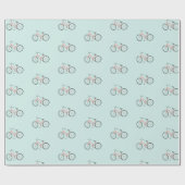 Roze vierfietsen op muntverpakkingspapier cadeaupapier (Vlak)