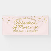 Roze Viering van Huwelijk Bruiloft Banner
