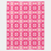 Roze vierkant abstract bloemenbaby meisje patroon fleece deken (Voorkant)