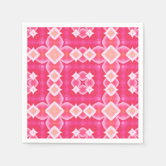 Roze vierkant abstract bloemenbaby meisje patroon servet