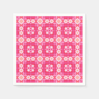 Roze vierkant abstract bloemenbaby meisje patroon servet