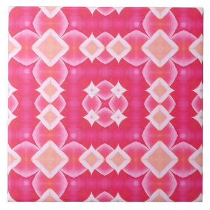Roze vierkant abstract bloemenbaby meisje patroon tegeltje