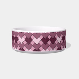 Roze vierkant en diamant Harlekijn patroon Voerbakje