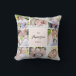 Roze vierkant fotocollage Pillow Kussen<br><div class="desc">Geef je families de beste herinneringen weer met deze moderne en elegante acht foto-inkuilkussens. Pas uw favoriete foto's aan. Dit zal ook perfect zijn voor als trouwfotocollage en baby fotocollage.</div>