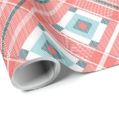 Roze Vierkant Kerstmis 30"x15"Verpakkend Document Cadeaupapier (Rol Hoek)