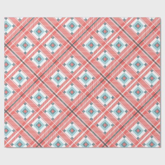 Roze Vierkant Kerstmis 30"x15"Verpakkend Document Cadeaupapier (Vlak)