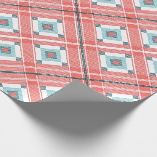 Roze Vierkant Kerstmis 30"x15"Verpakkend Document Cadeaupapier (Hoek)