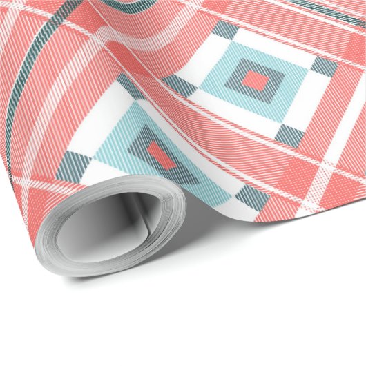 Roze Vierkant Kerstmis 30"x60"Verpakkend Document Cadeaupapier (Rol Hoek)