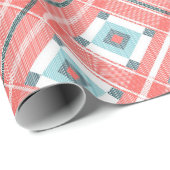 Roze Vierkant Kerstmis 30"x6"Verpakkend Document Cadeaupapier (Rol Hoek)