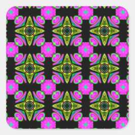 Roze vierkant ontwerp vierkante sticker