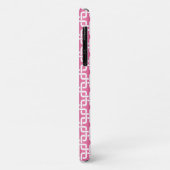 Roze vierkant patroon Blauw Monogram Case-Mate iPhone Case (Achterkant/links)
