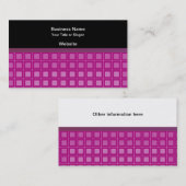 Roze vierkant patroon visitekaartje (Voorkant / Achterkant)
