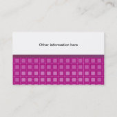 Roze vierkant patroon visitekaartje (Achterkant)