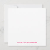 Roze vierkant Pattern Geboorteaankondiging Aankondiging (Achterkant)