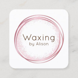 Roze vierkant visitekaartje van wasestheticien