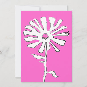 roze vierkante bloem kaart