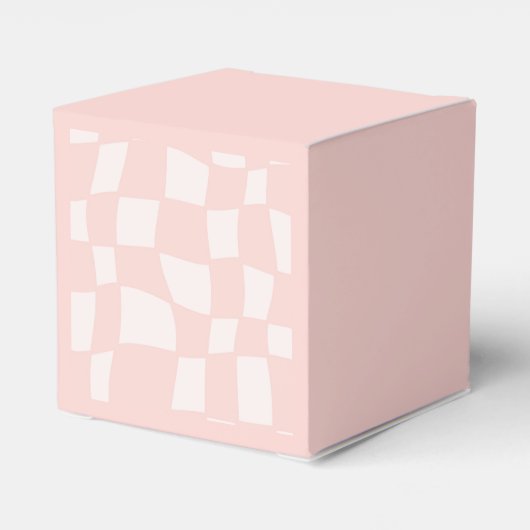 Roze vierkante bruiloft bedankdoosjes (Achterkant)