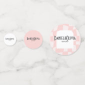 Roze vierkante bruiloft confetti (Achterkanten)