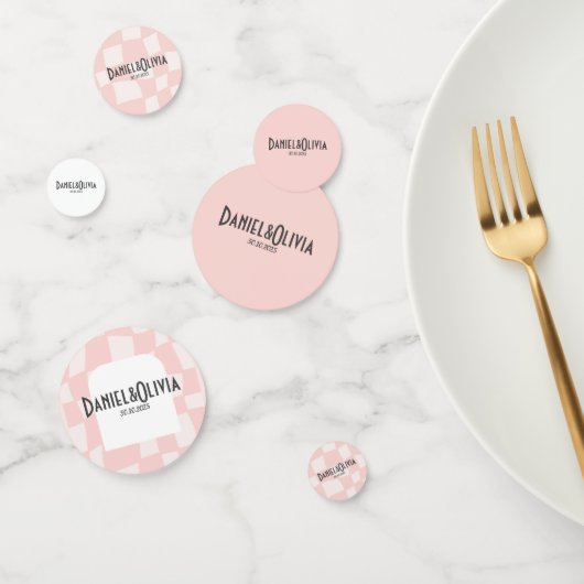 Roze vierkante bruiloft confetti (Groep)