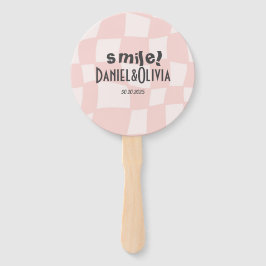 Roze vierkante bruiloft handwaaier