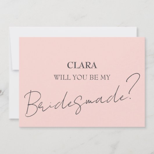 Roze vierkante bruiloft kaart (Voorkant)