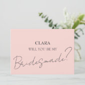 Roze vierkante bruiloft kaart (Staand voorkant)