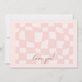 Roze vierkante bruiloft kaart (Achterkant)