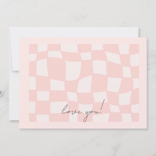 Roze vierkante bruiloft kaart (Achterkant)