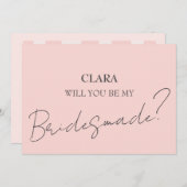 Roze vierkante bruiloft kaart (Voorkant / Achterkant)