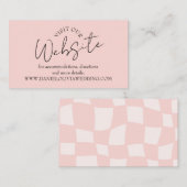 Roze vierkante bruiloft visitekaartje (Voorkant / Achterkant)