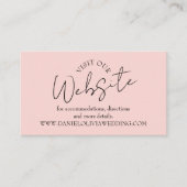 Roze vierkante bruiloft visitekaartje (Voorkant)
