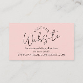 Roze vierkante bruiloft visitekaartje