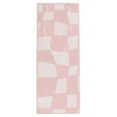 Roze vierkante bruiloft wijn cadeautas (Achterkant)