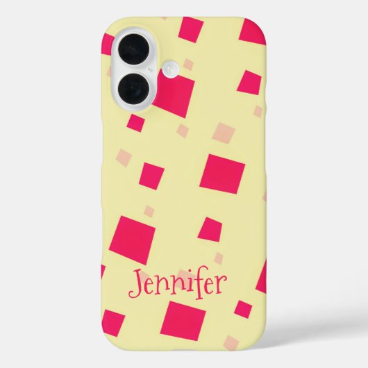 Roze Vierkante Confetti Voeg toe jouw naam Meisje Case-Mate iPhone Case (Achterkant)