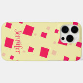 Roze Vierkante Confetti Voeg toe jouw naam Meisje Case-Mate iPhone Case (Achterkant (horizontaal))