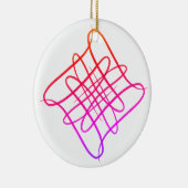 Roze Vierkante Doodle Mandala #11 Keramisch Ornament (Rechts)