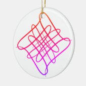 Roze Vierkante Doodle Mandala #11 Keramisch Ornament (Links)