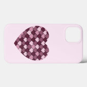 Roze vierkante en diamanten hart Case-Mate iPhone case (Achterkant (horizontaal))