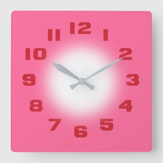 Roze Vierkante Klok (Voorkant)
