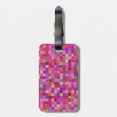 Roze vierkante tegels bagagelabel (Achterkant verticaal)